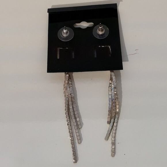 Vintage Post Earrings Triple-strand Rhinestone Twist - Picture 4 of 4